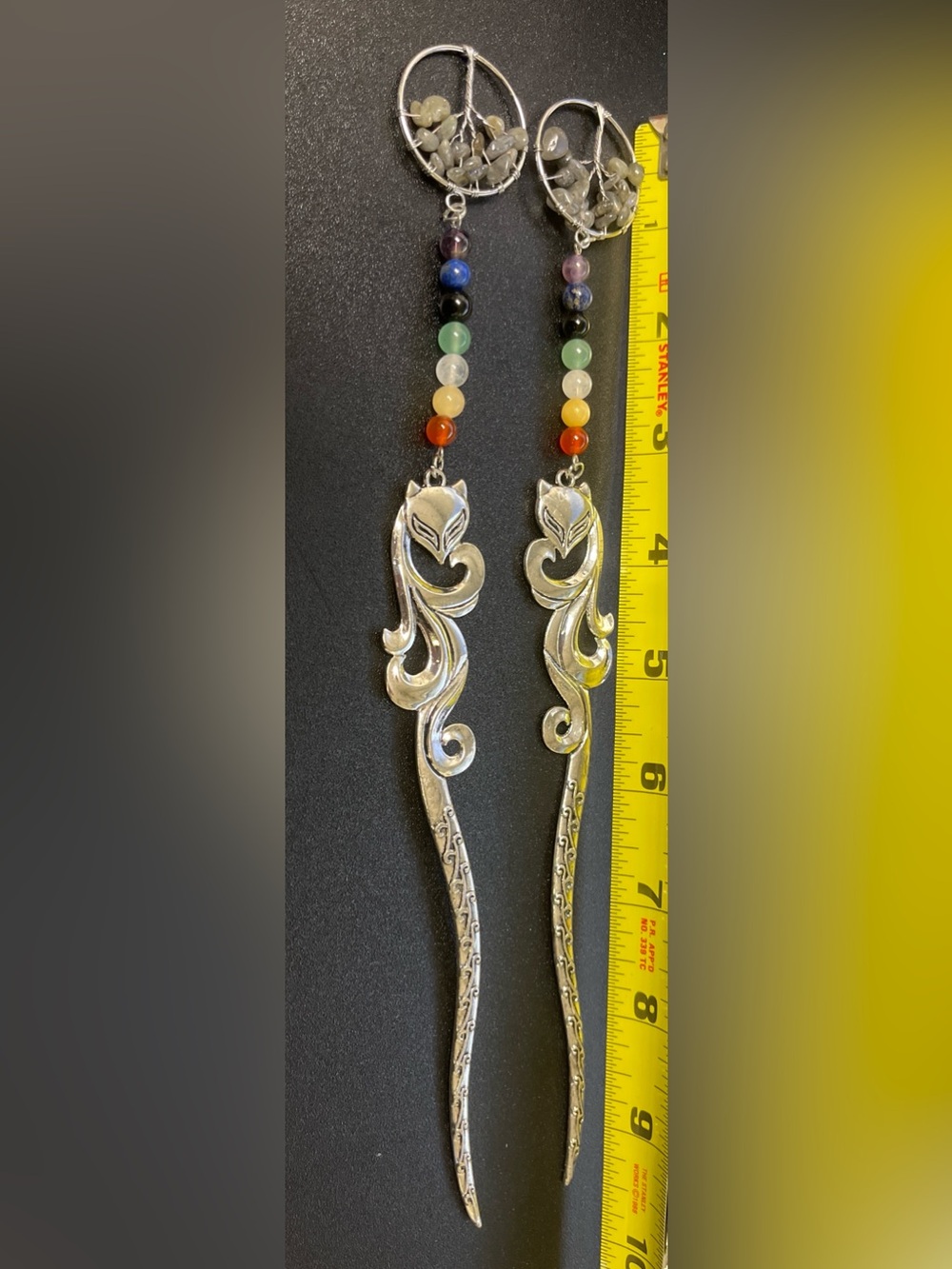 Fox Hair Stick | Chakra Crystals & Labradorite Tree of Life Bookmark